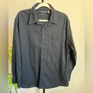 Cactus Modern Basics Black Striped Button Down Shirt 100% Cotton | Men’s L
